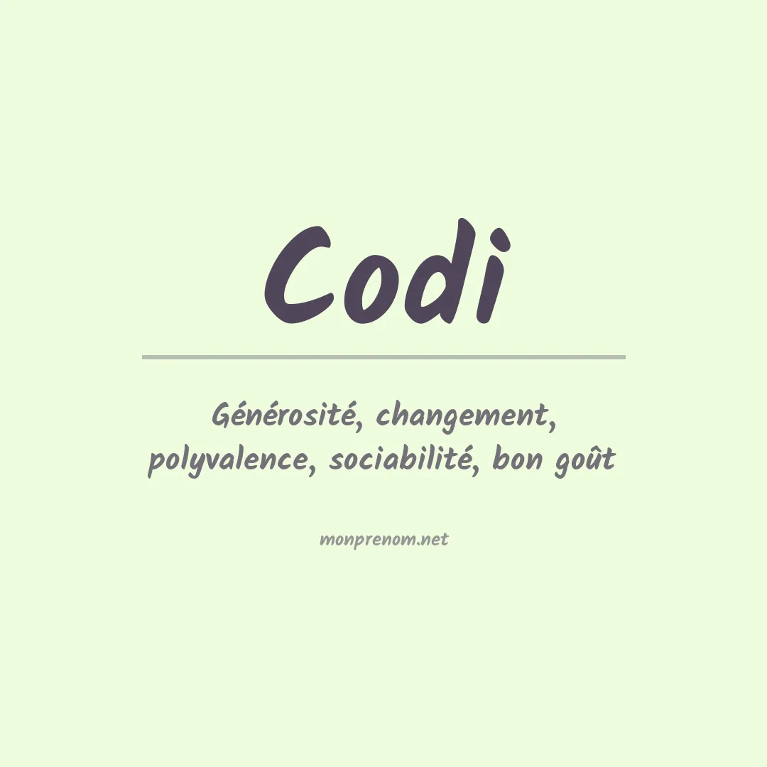 Signification du prénom Codi