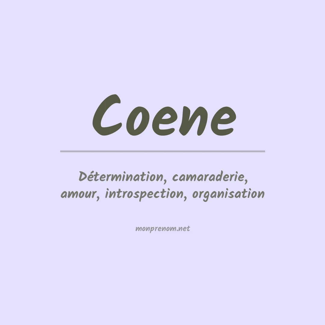 Signification du prénom Coene