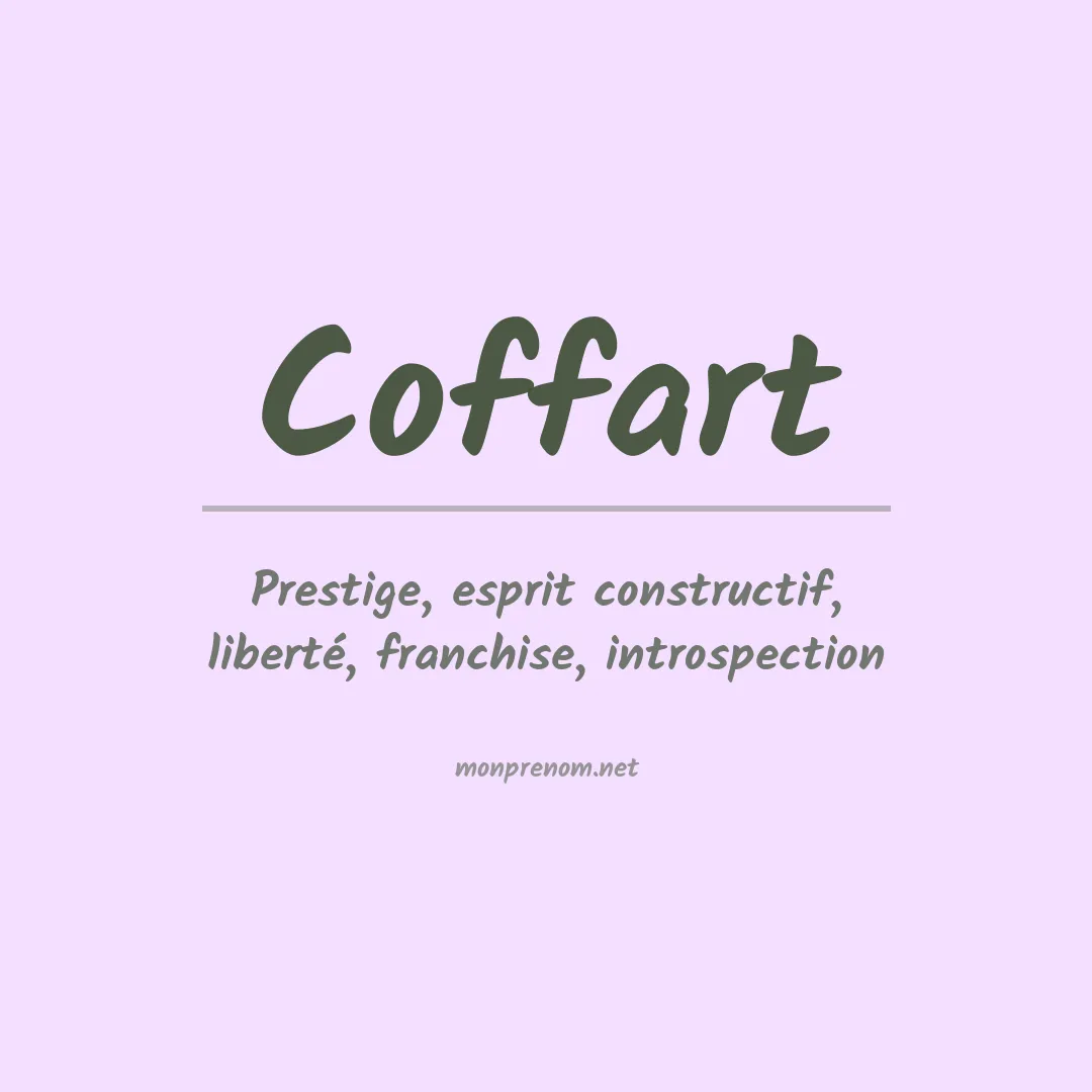 Signification du prénom Coffart