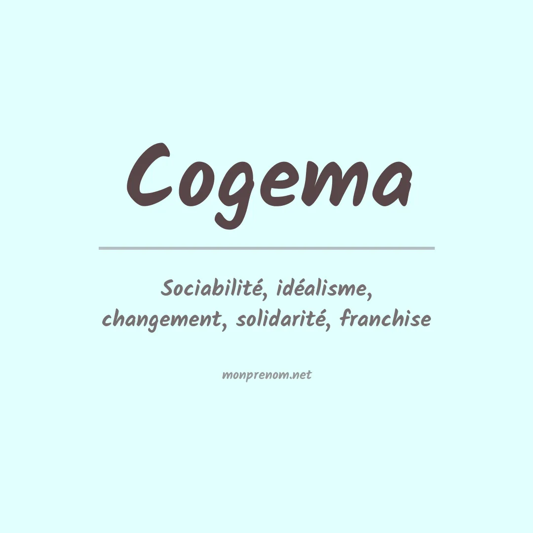 Signification du prénom Cogema