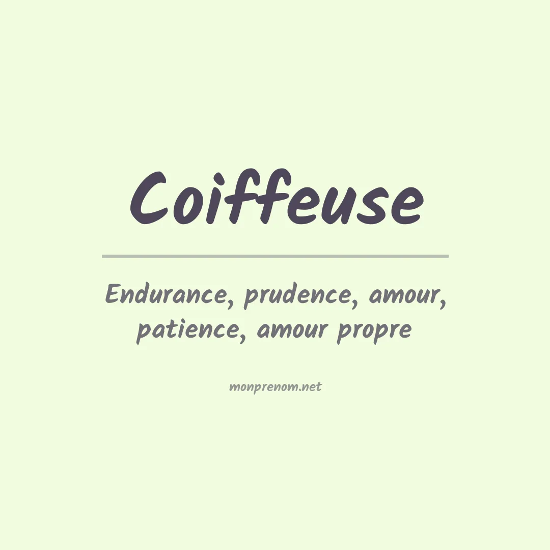 Signification du prénom Coiffeuse