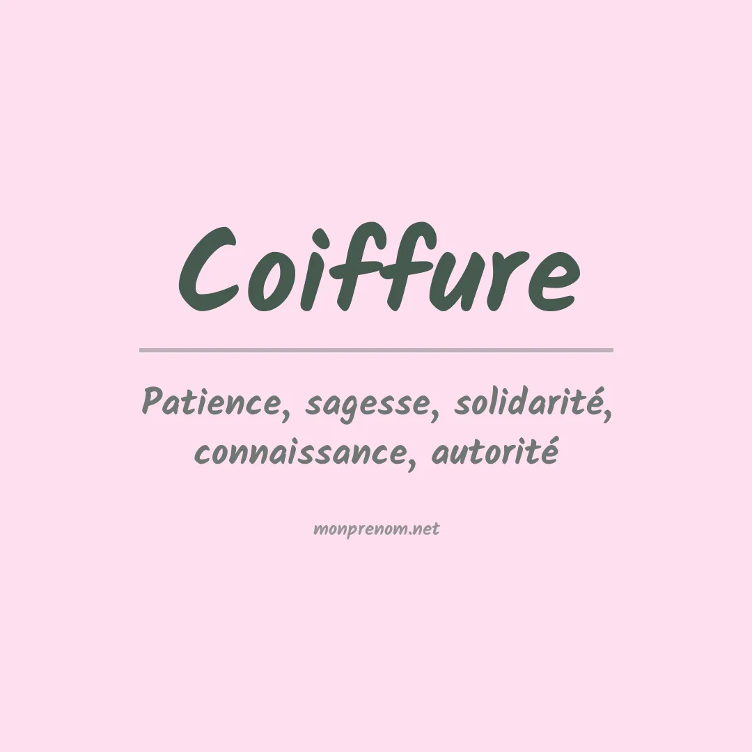 Signification du prénom Coiffure