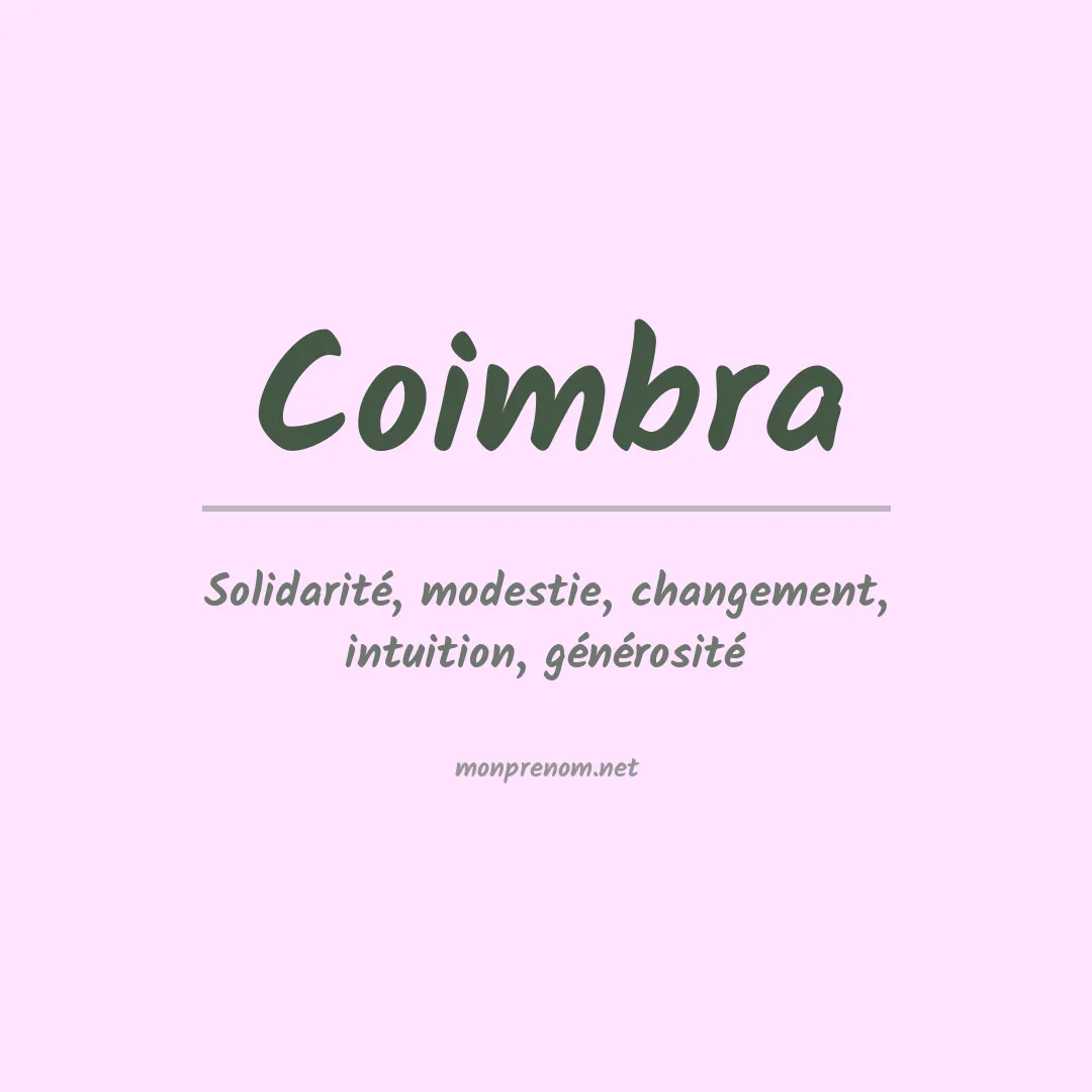 Signification du prénom Coimbra