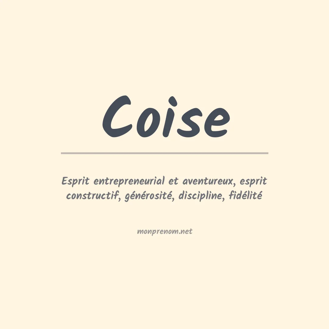 Signification du prénom Coise