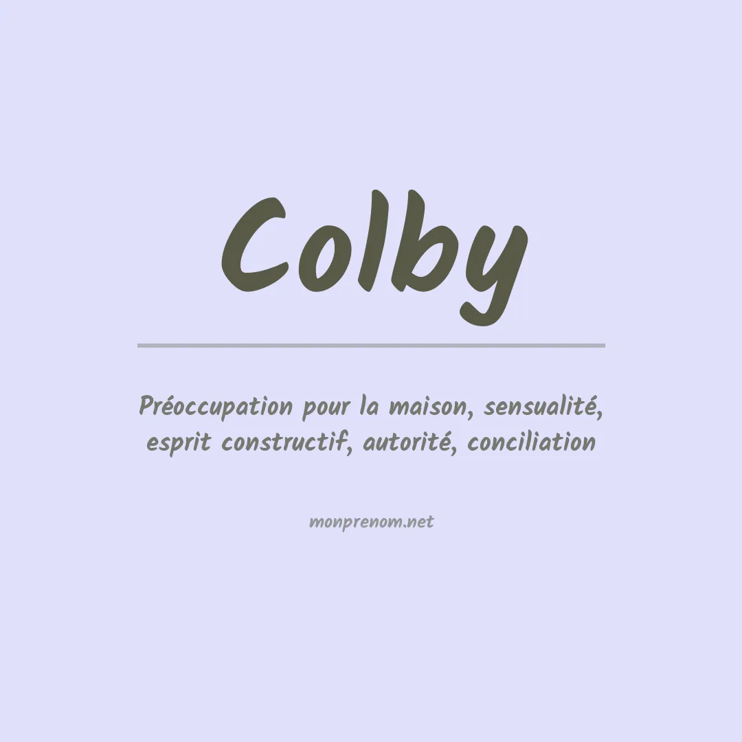 Prénom Colby