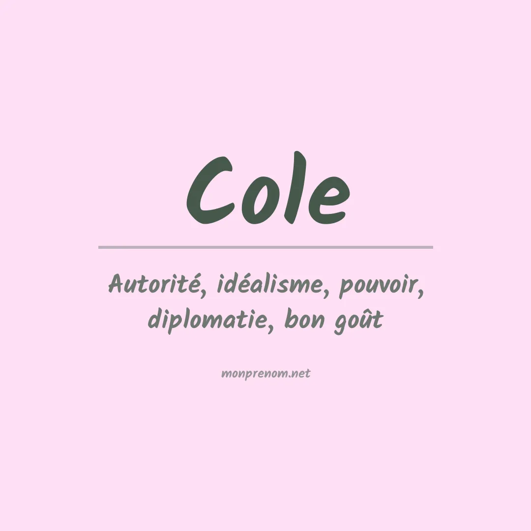 Prénom Cole