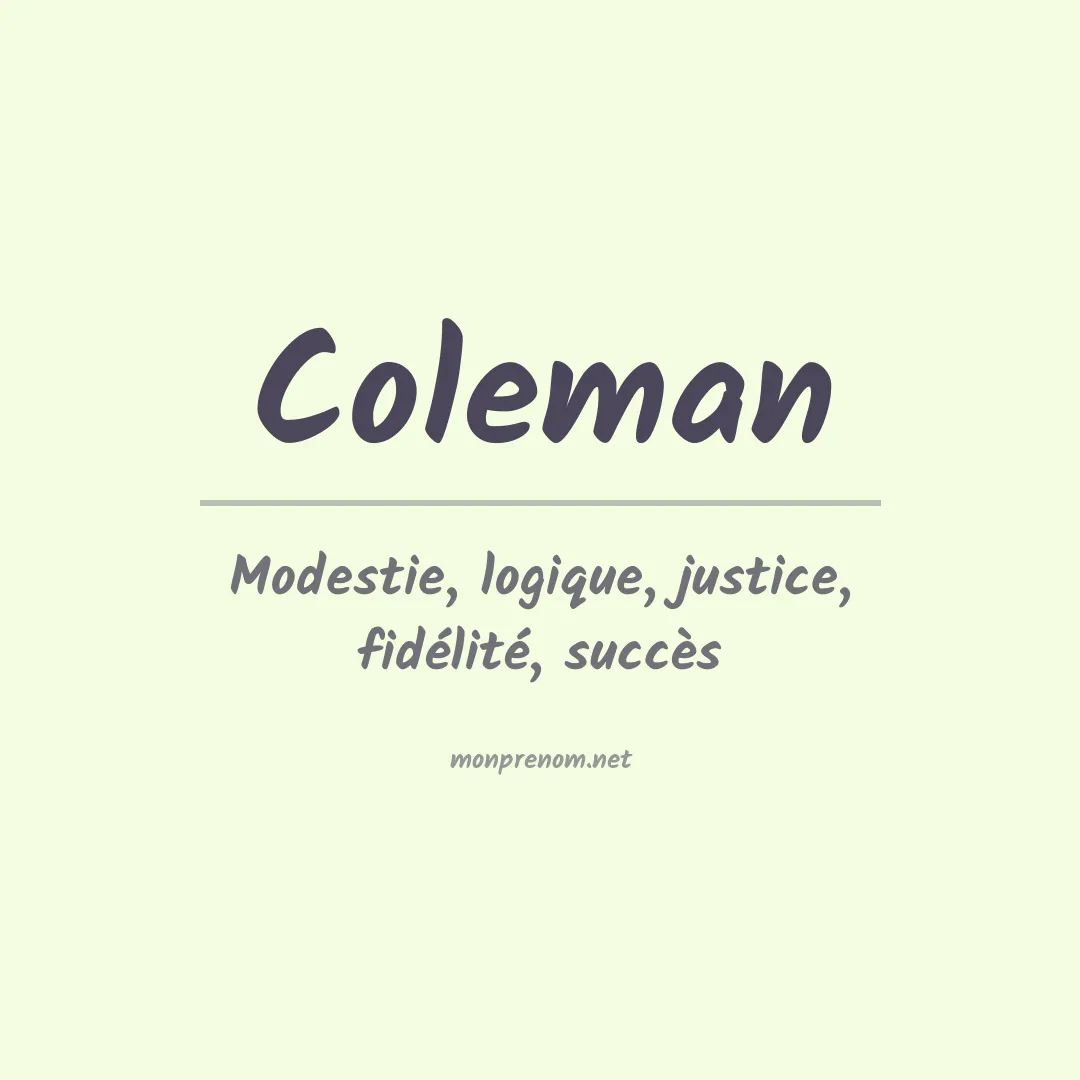 Prénom Coleman