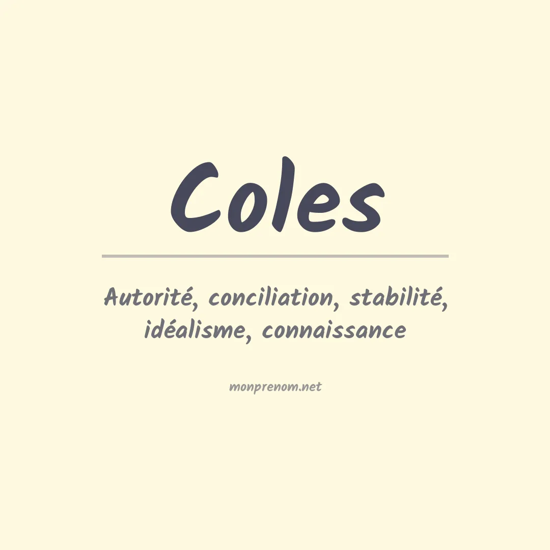 Prénom Coles