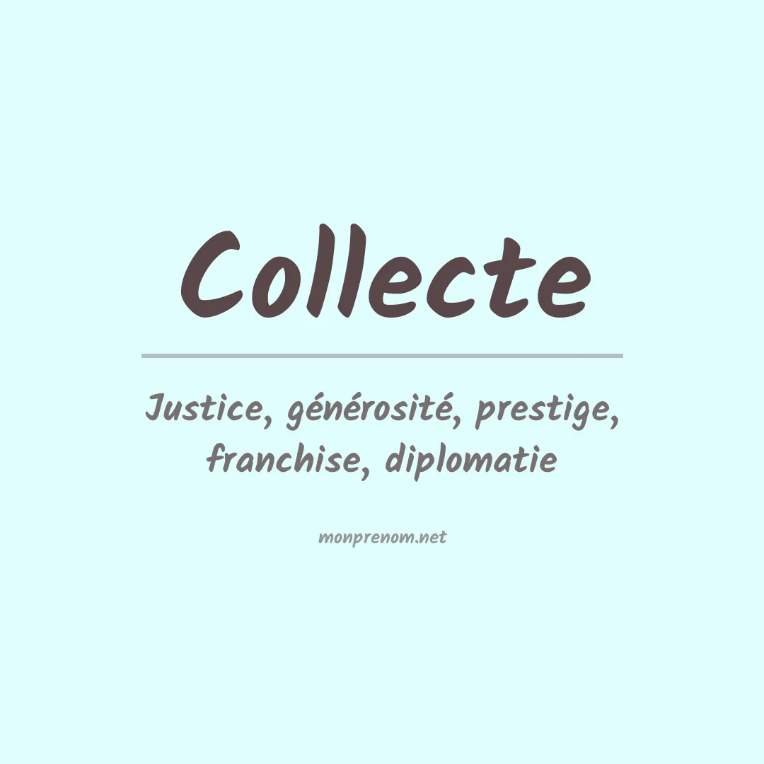 Signification du prénom Collecte