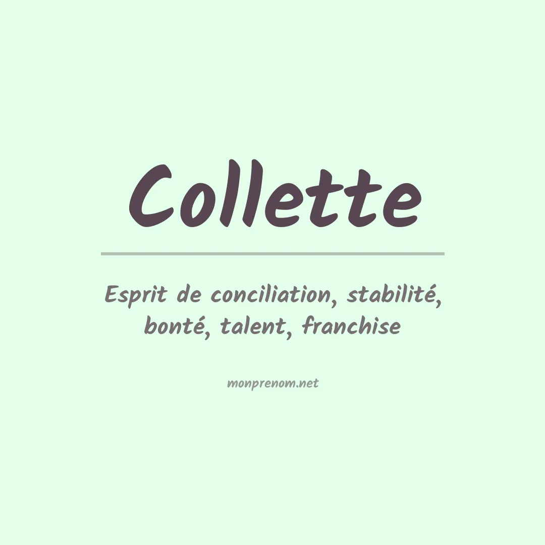 Prénom Collette