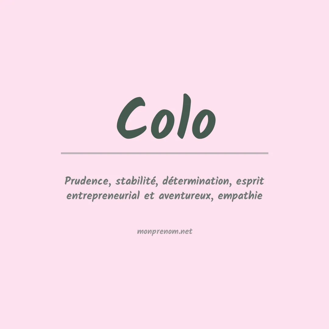 Prénom Colo