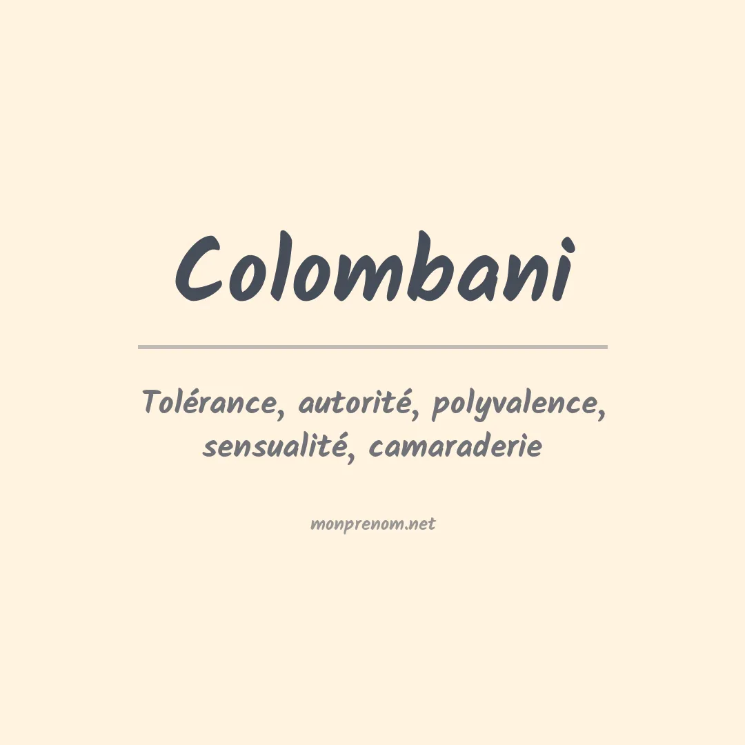 Signification du prénom Colombani