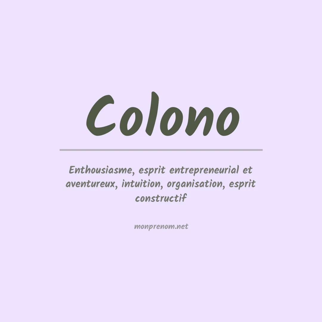 Signification du prénom Colono
