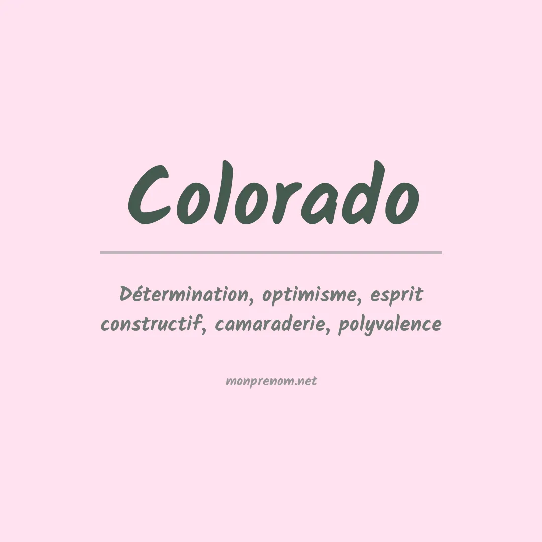 Prénom Colorado