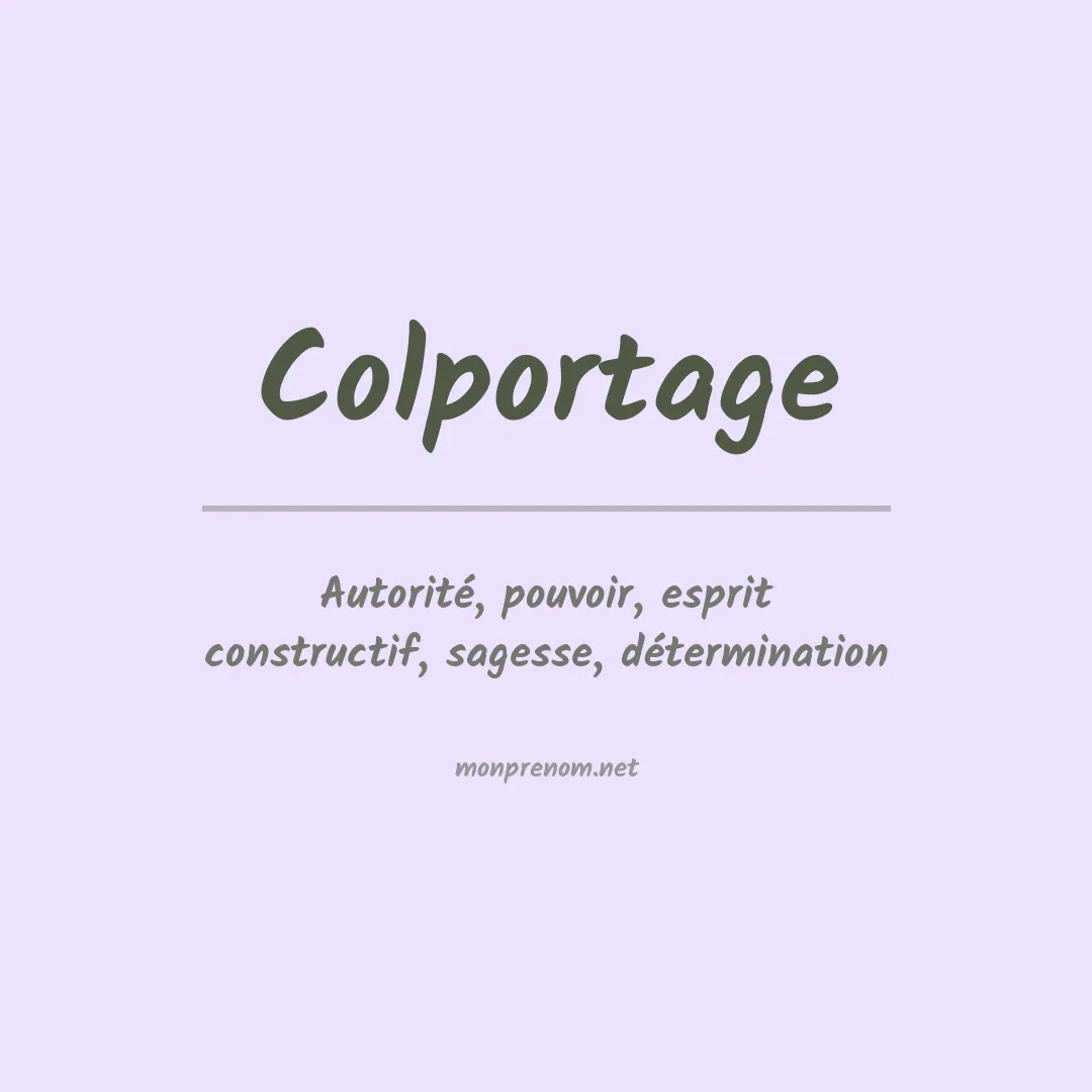 Signification du prénom Colportage