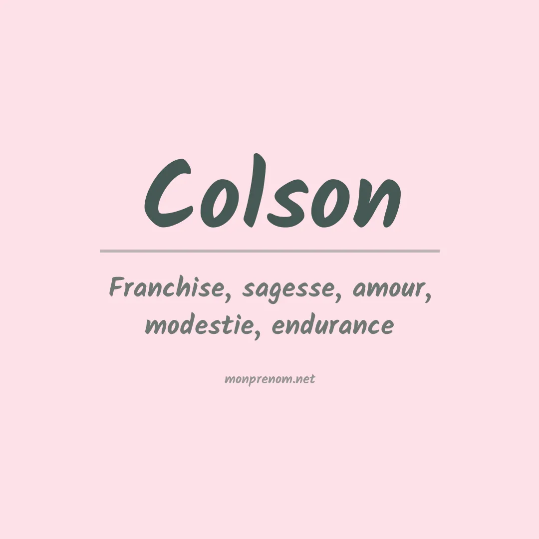 Prénom Colson