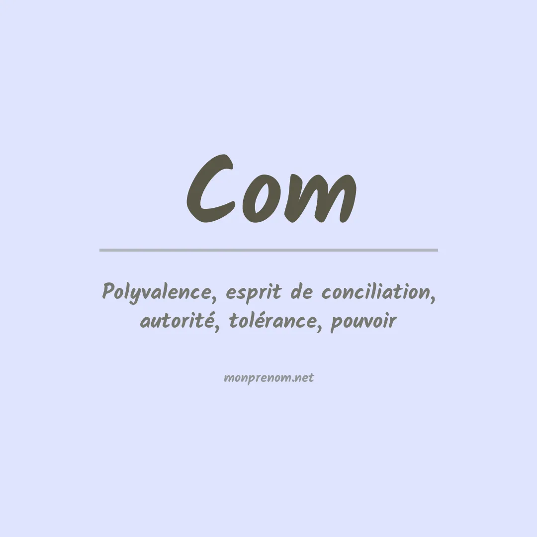 Signification du prénom Com