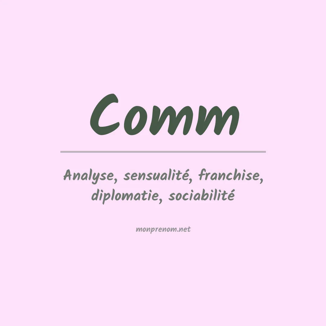 Signification du prénom Comm