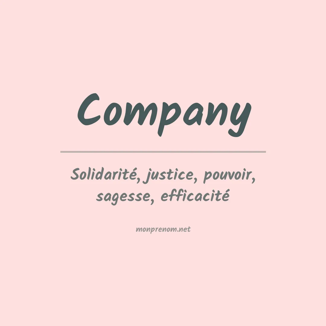 Signification du prénom Company