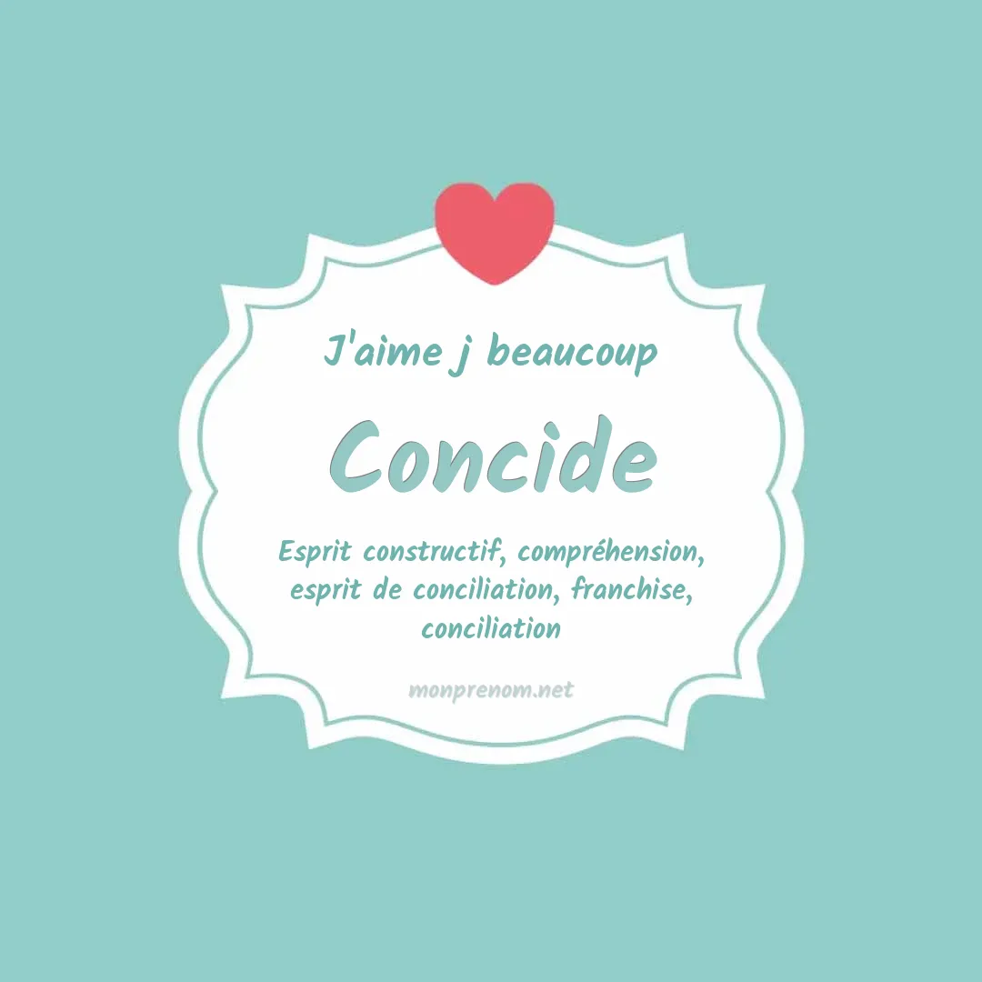 J'aime beaucoup Concide