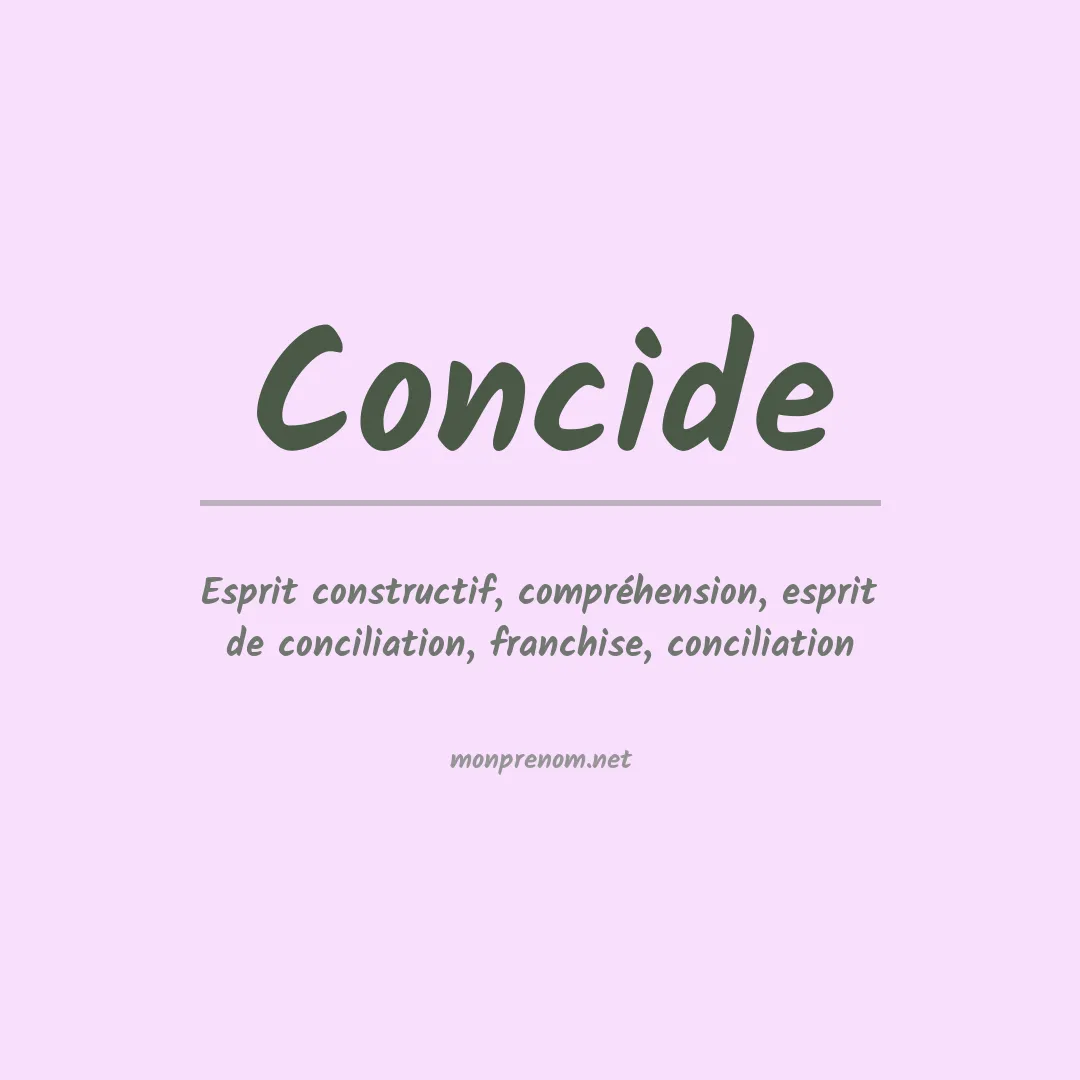 Signification du prénom Concide