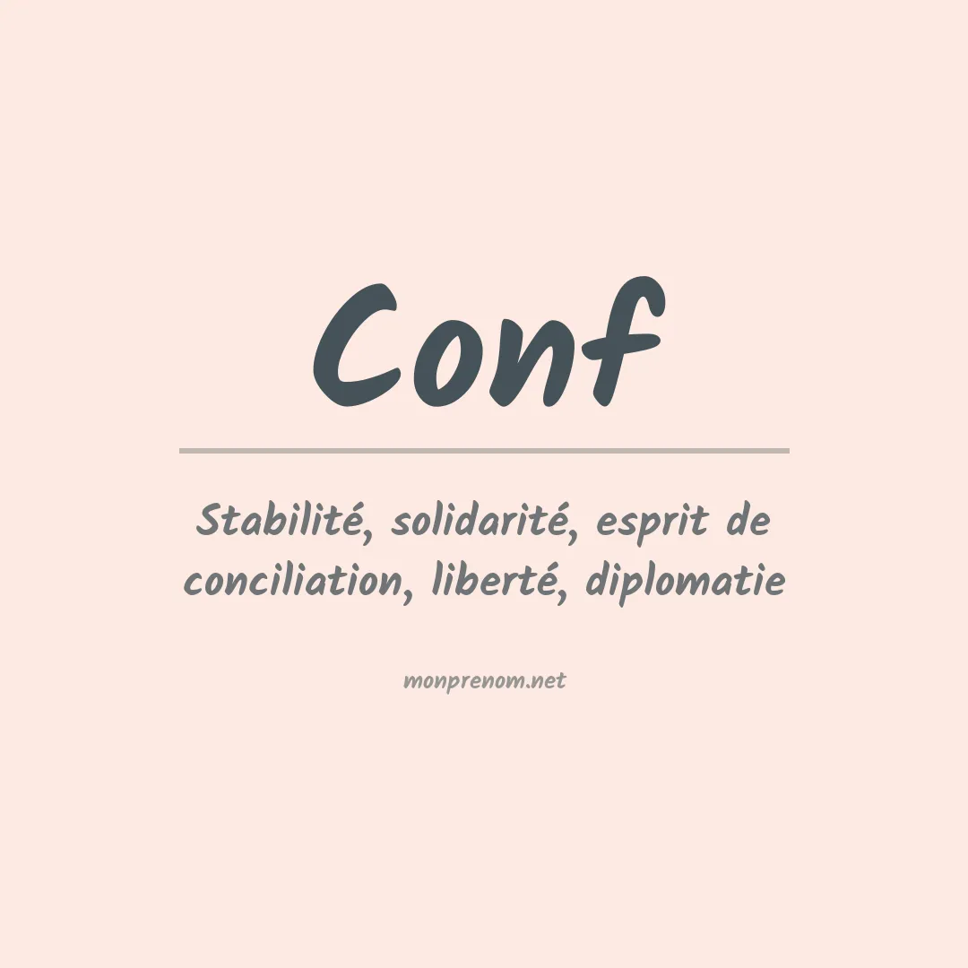 Signification du prénom Conf