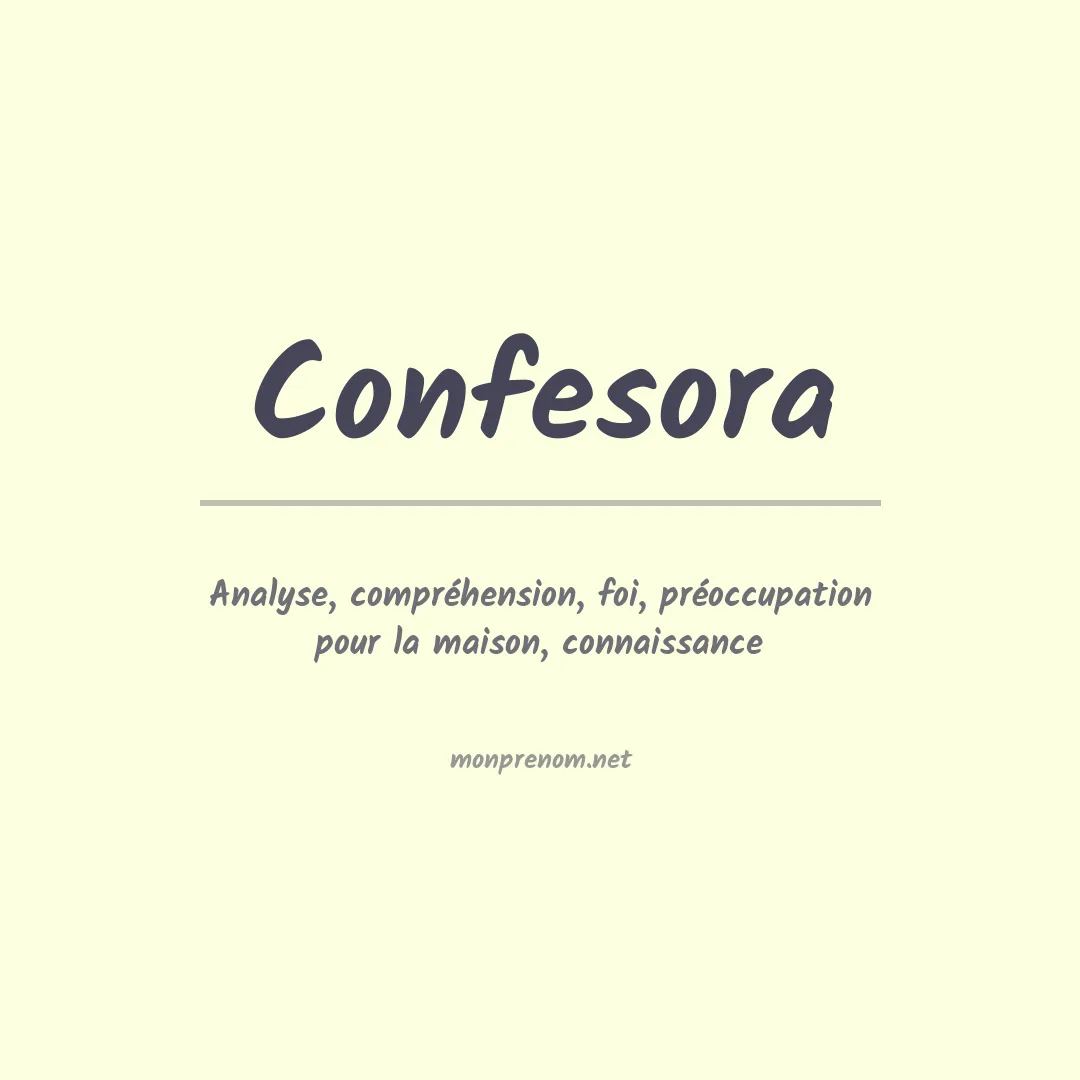 Signification du prénom Confesora