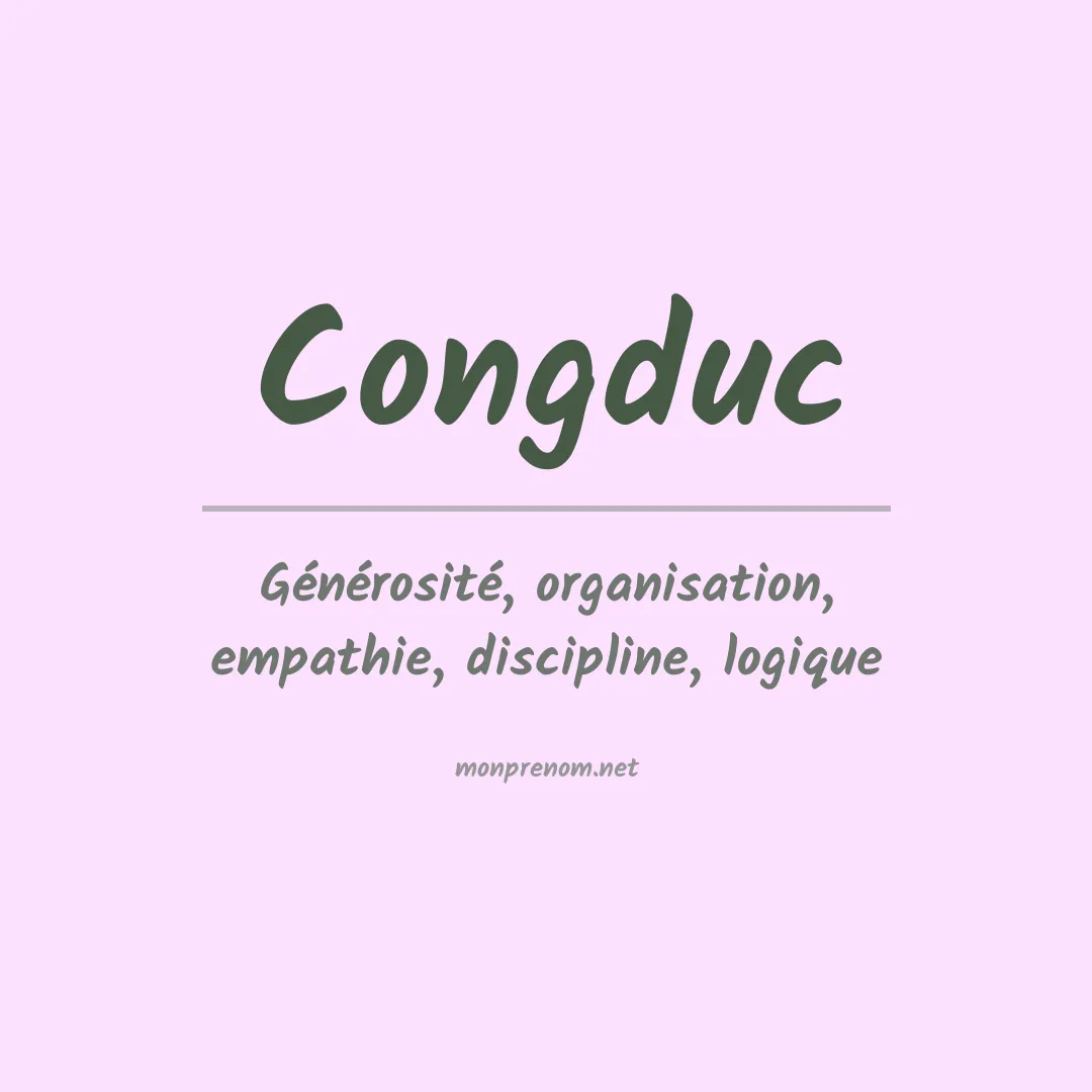 Signification du prénom Congduc
