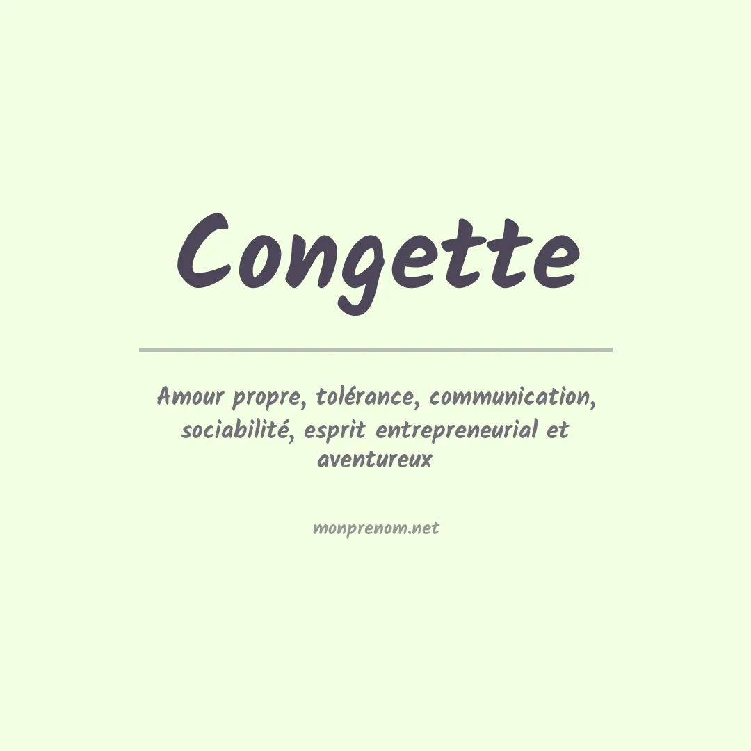 Signification du prénom Congette