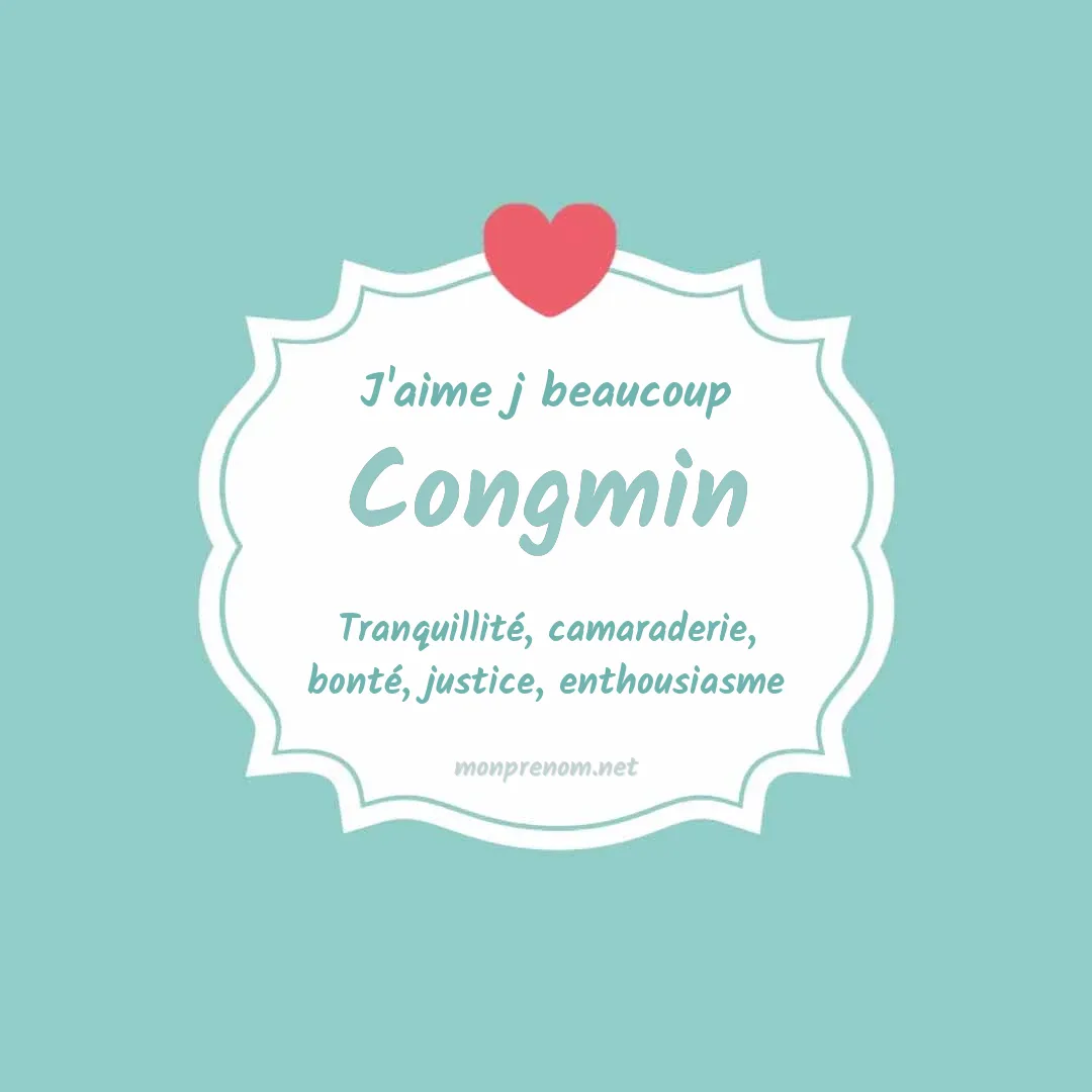 J'aime beaucoup Congmin