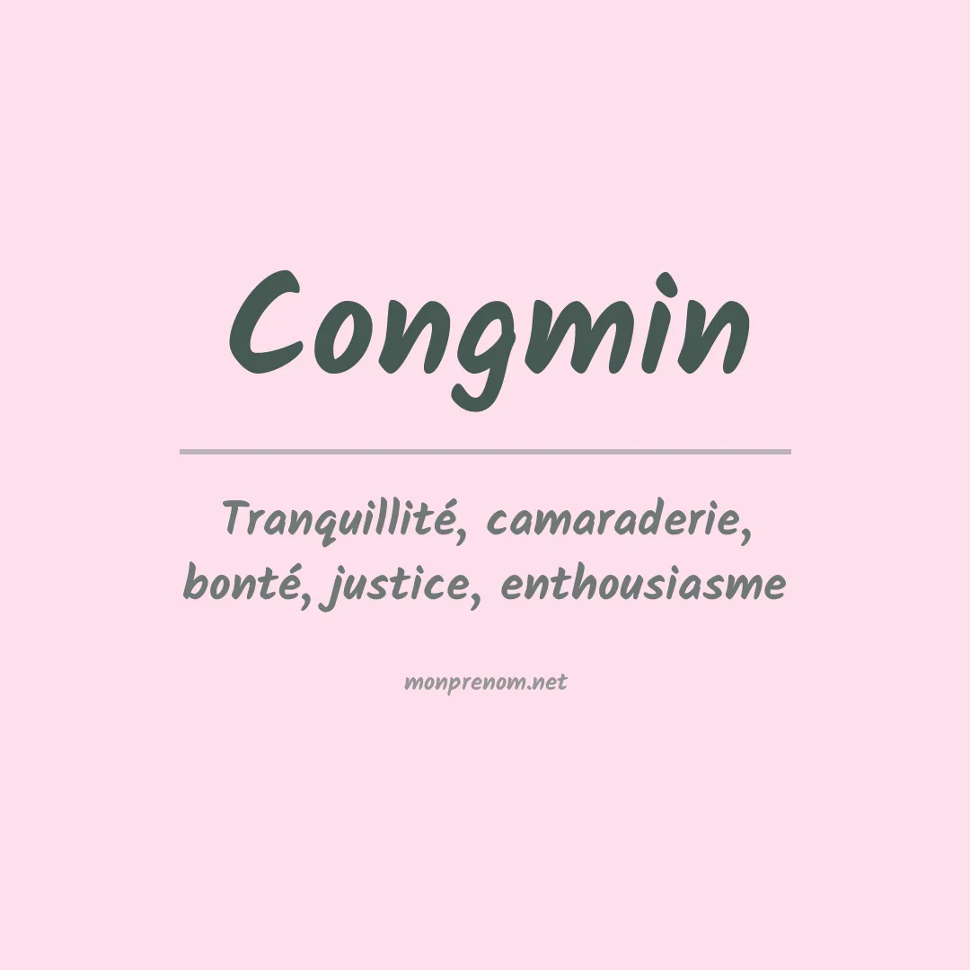Signification du prénom Congmin