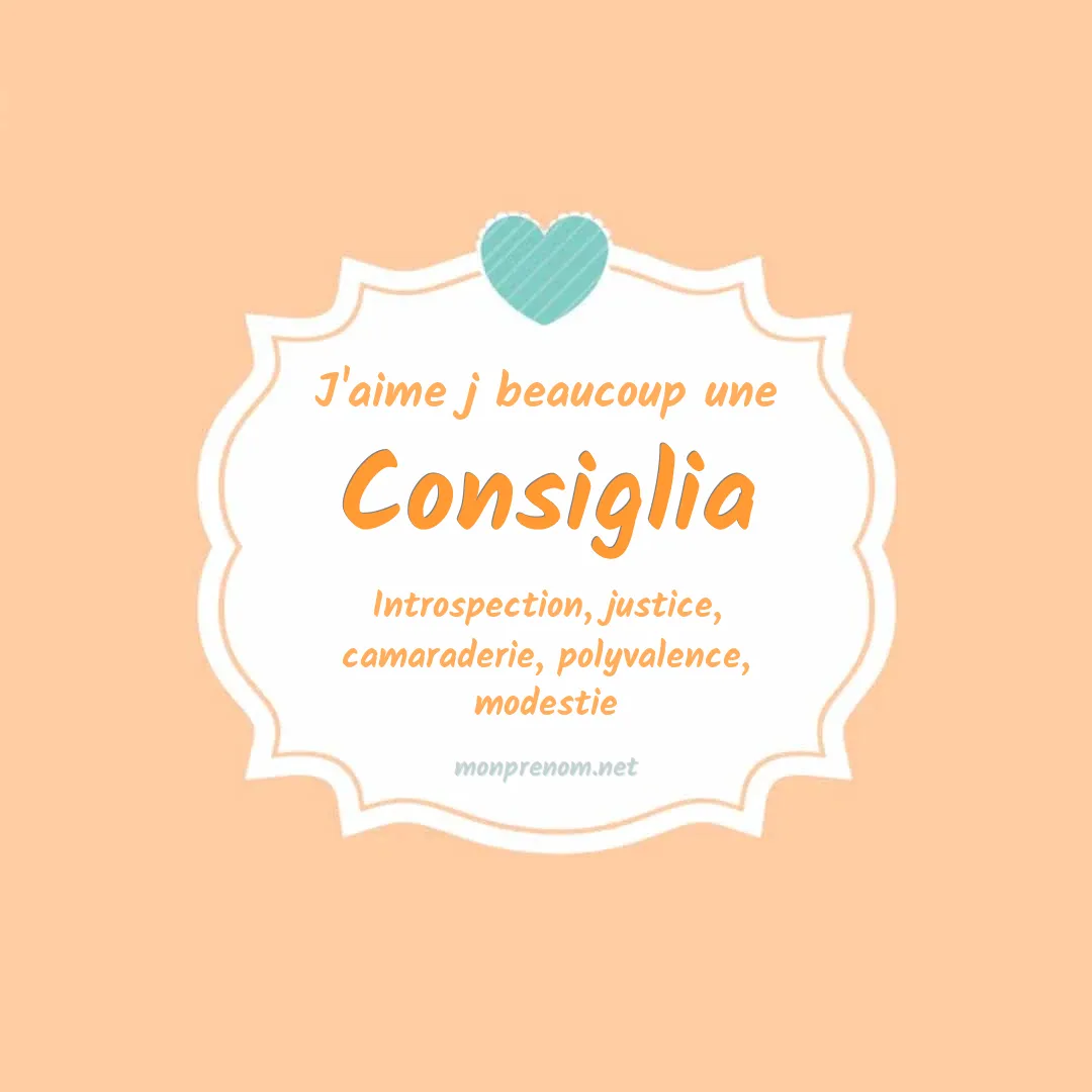 J'aime beaucoup Consiglia