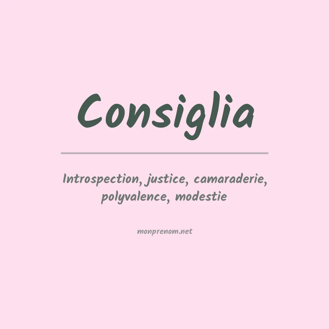 Signification du prénom Consiglia