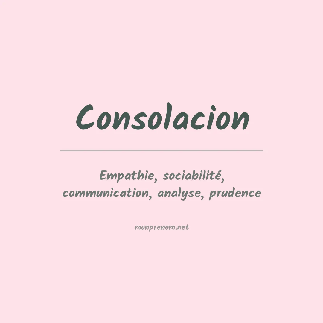 Signification du prénom Consolacion