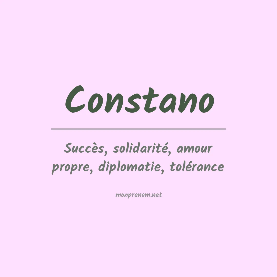 Signification du prénom Constano
