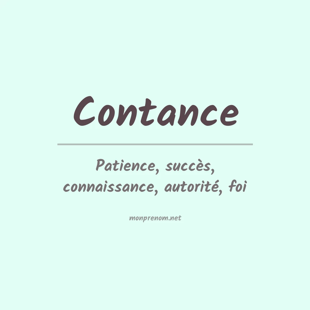 Signification du prénom Contance