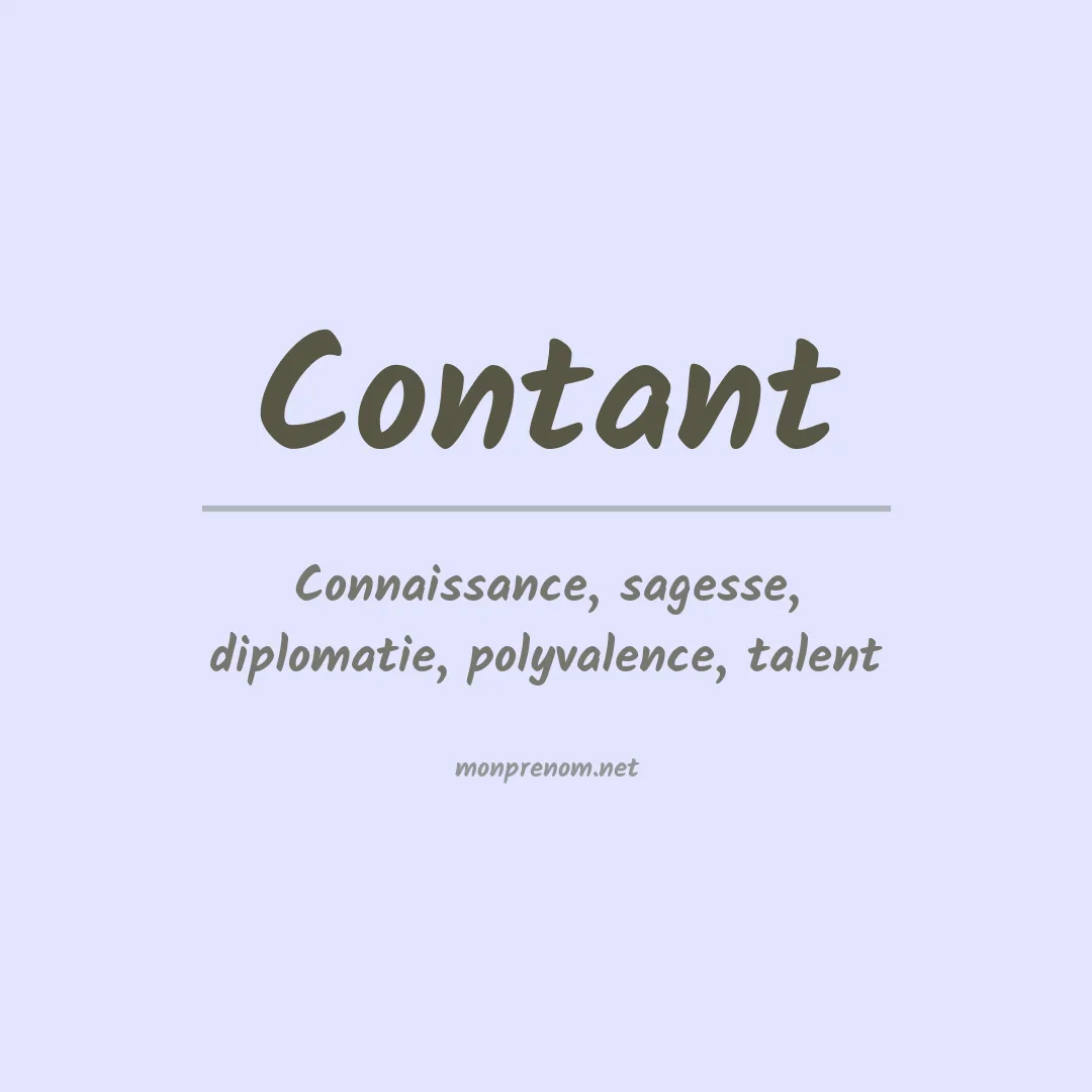 Prénom Contant