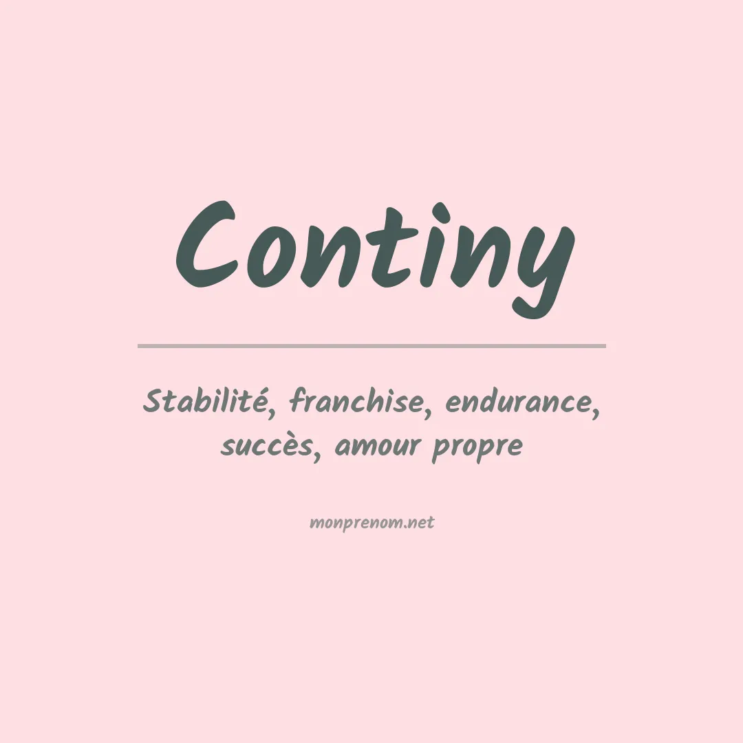 Signification du prénom Continy