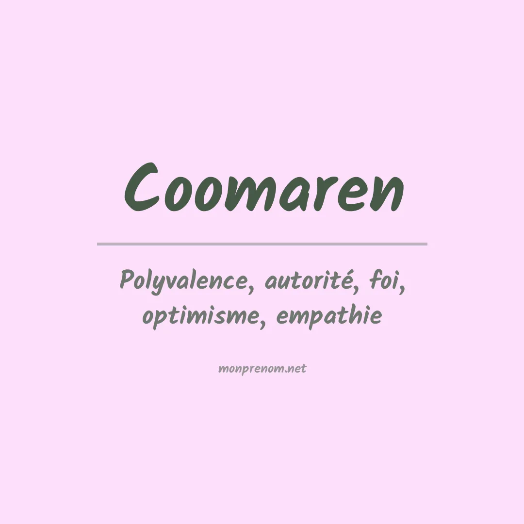 Signification du prénom Coomaren
