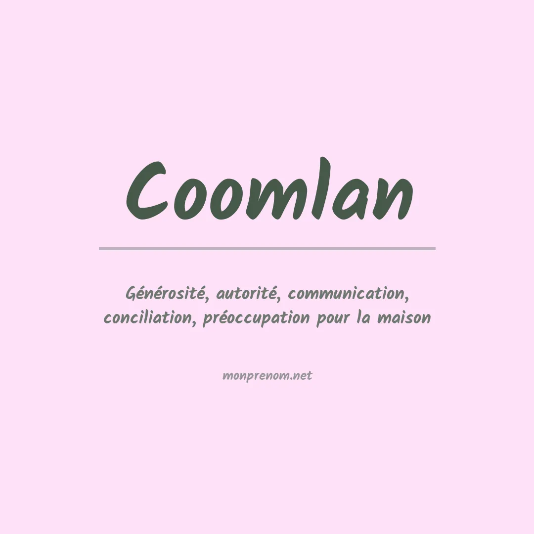 Signification du prénom Coomlan