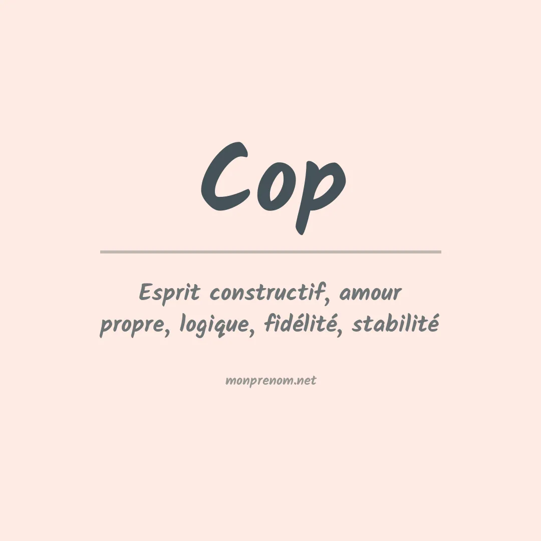 Signification du prénom Cop