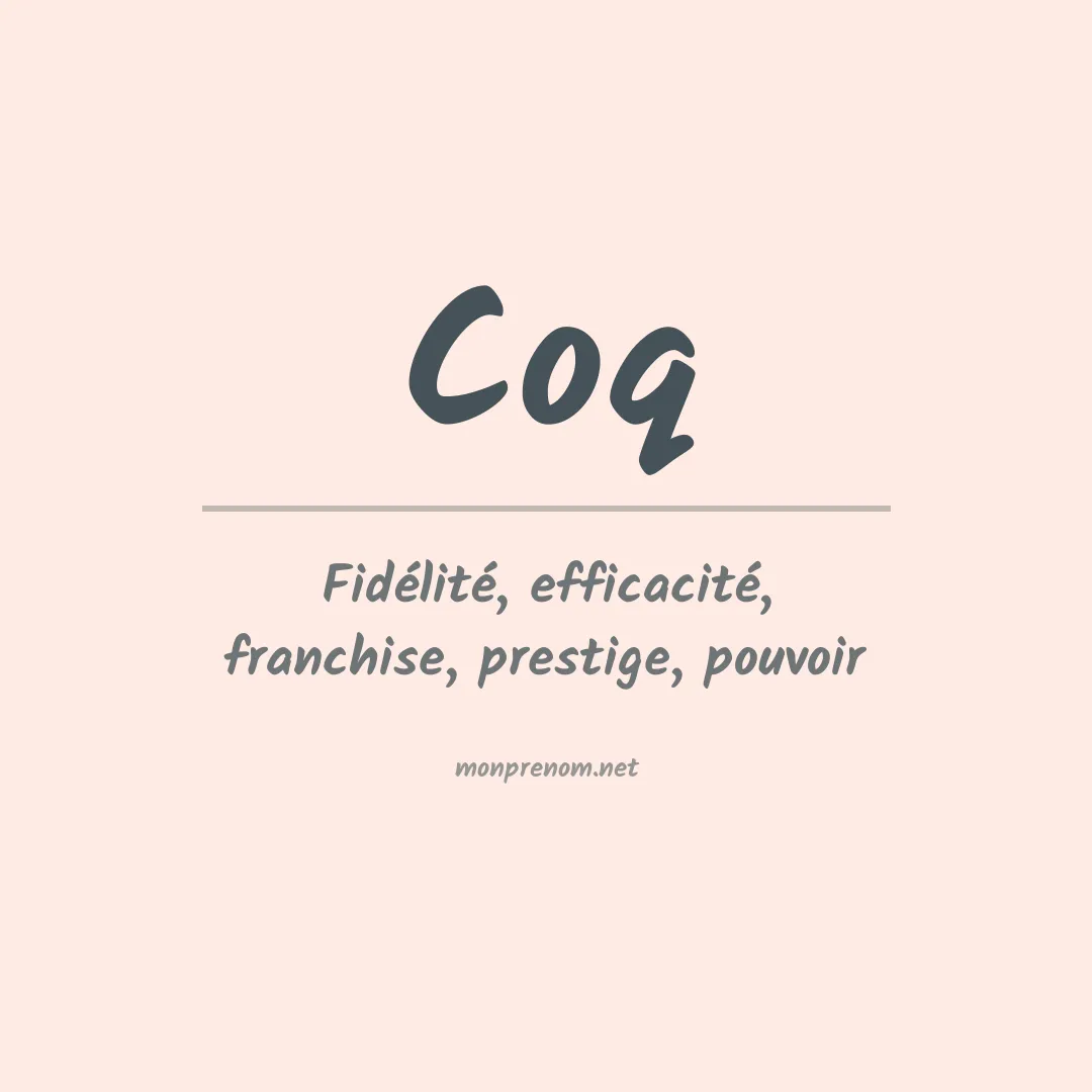 Signification du prénom Coq
