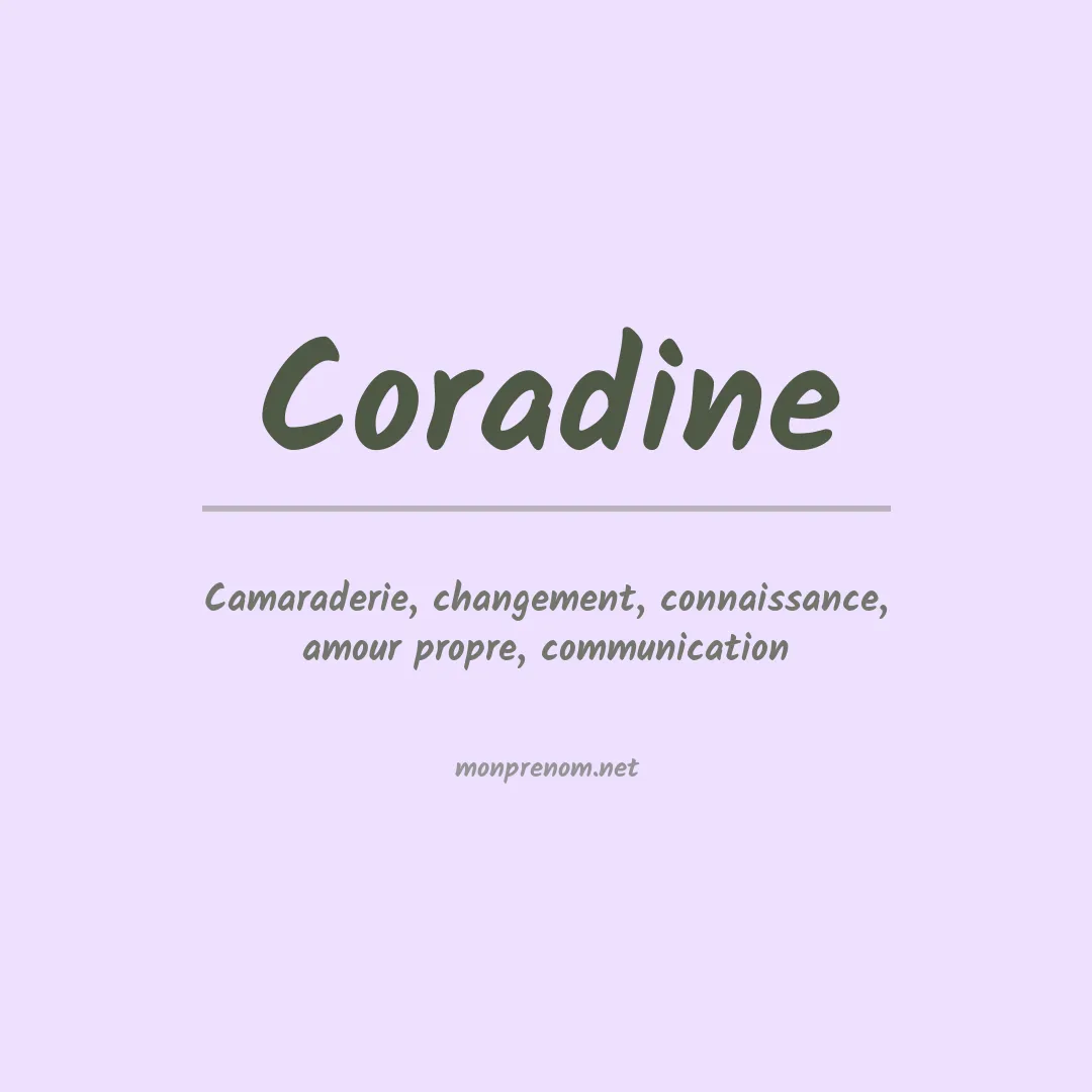Signification du prénom Coradine
