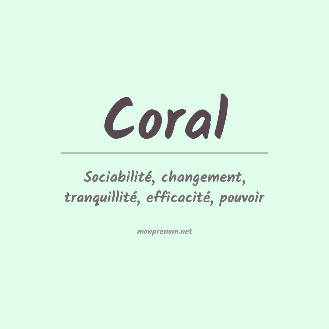 Prénom Coral