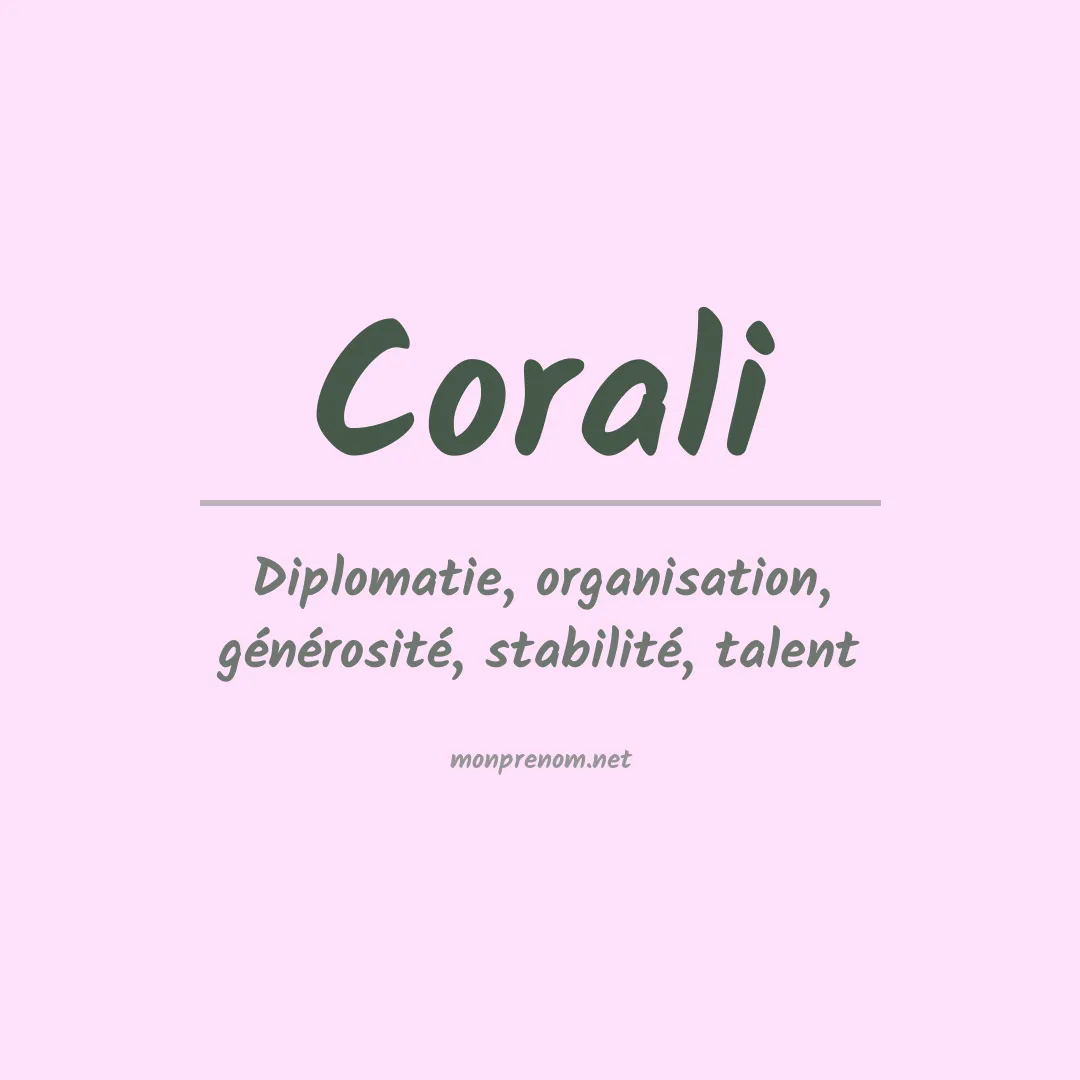 Signification du prénom Corali