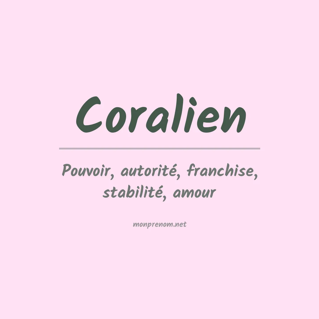 Signification du prénom Coralien