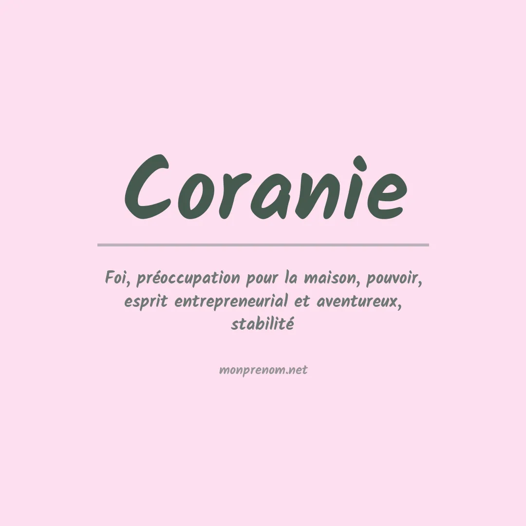 Signification du prénom Coranie