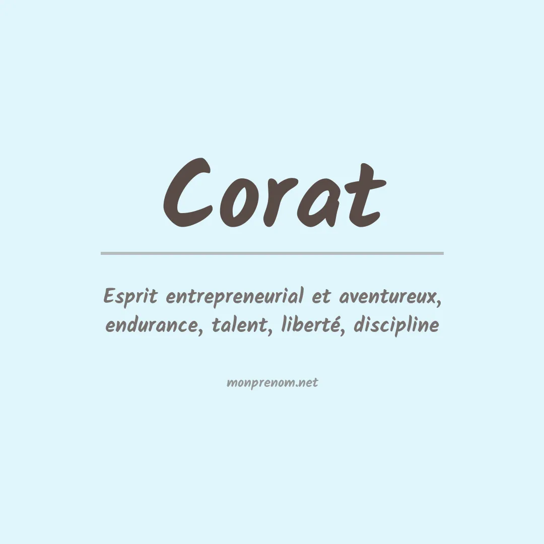 Signification du prénom Corat