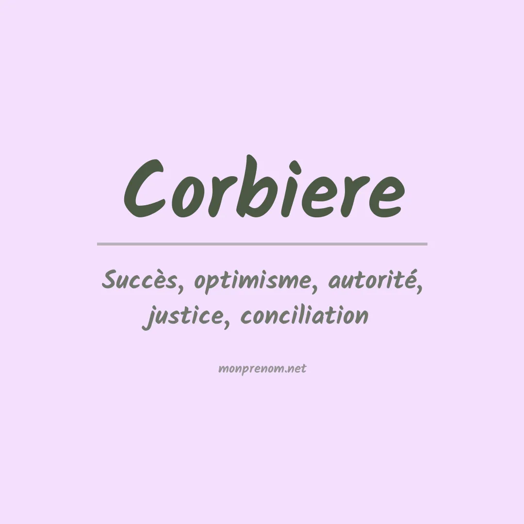 Signification du prénom Corbiere