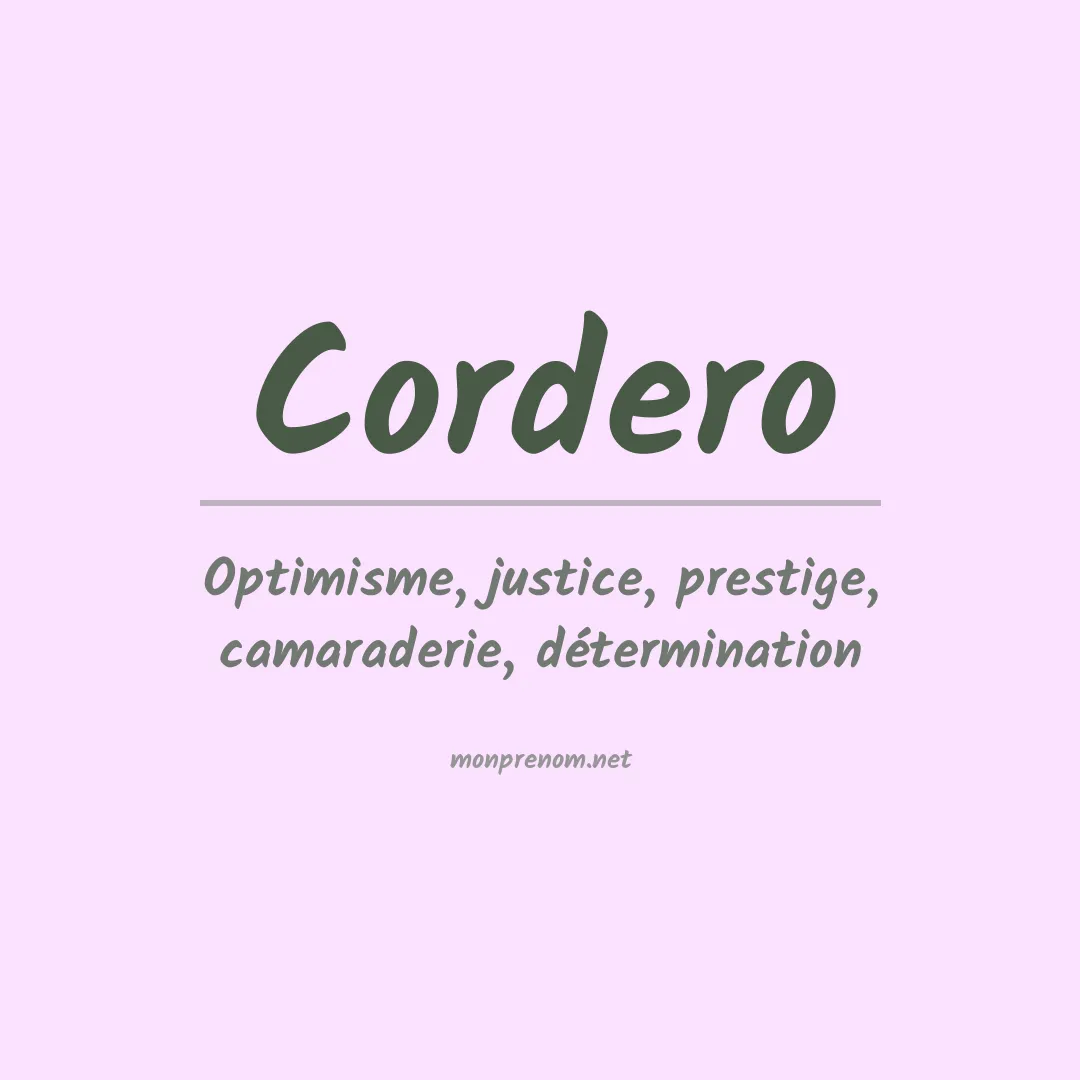 Prénom Cordero